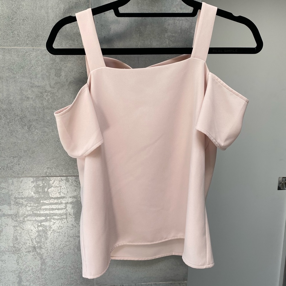 COOPER & ELLA PALE PINK TANK WITH OPEN SHOULDER